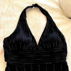 Black beaded bling halter top bottom